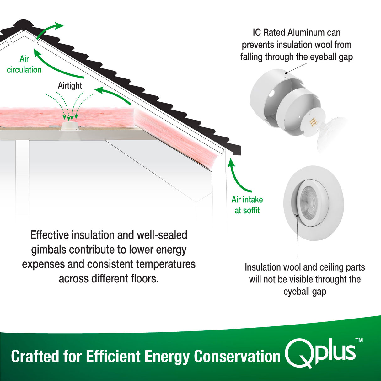 4 Inch Airtight Recessed LED Lighting, Gimbal, 4CCT Color Selectable from Wall Switch, Wet Rated