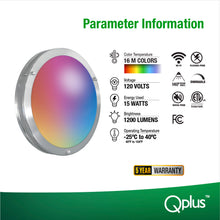 Load image into Gallery viewer, Qplus 12 Inch Smart LED Flush Mount Ceiling Light, Double Ring, WiFi-No Hub, RGB 16 Million Colors &amp; Tunable White (2700K-6500K)15 Watts 1250LM, Works with Alexa &amp; Google Assistant
