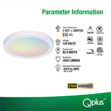 Load image into Gallery viewer, Qplus 15 inch LED flush Mount 3CCT | Dimmable | Adjustable color temperature
