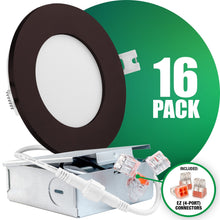 Load image into Gallery viewer, 4 Inch Recessed LED Lighting, Slim, Single CCT, Black-Silver Trim
