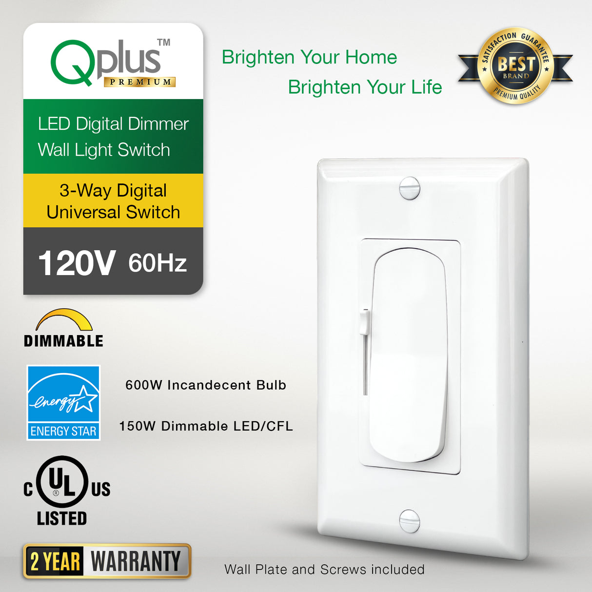 Qplus Premium Triac Digital Dimmer Switch