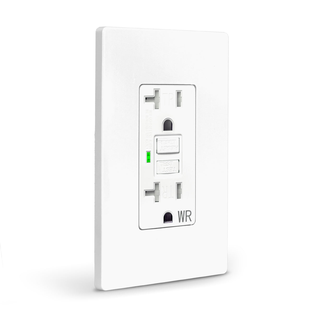 QPlus 20Amp Tamper & Water Resistant GFCI Receptacle Outlet with LED Indicator 2500W - UL Listed