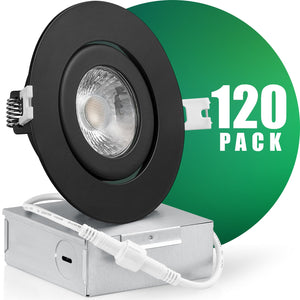 QPlus Lampe LED encastrable à cardan de 10,2 cm avec boîte de jonction en métal, 10 W, 750 lm, CCT simple, intensité variable, certifié Energy Star, répertorié ETL, classé IC, emplacement humide, garantie de 5 ans