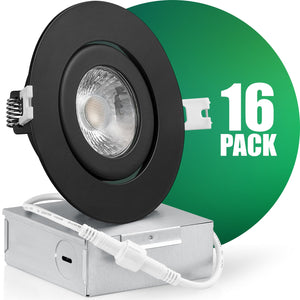 QPlus Lampe LED encastrable à cardan de 10,2 cm avec boîte de jonction en métal, 10 W, 750 lm, CCT simple, intensité variable, certifié Energy Star, répertorié ETL, classé IC, emplacement humide, garantie de 5 ans