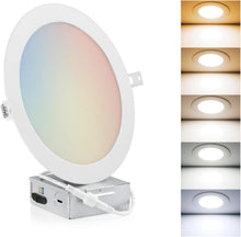 Load image into Gallery viewer, QPlus 8 Inch LED Recessed Slim Pot Light 5CCT
