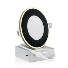 Charger l&#39;image dans la galerie, QPlus 4 Inch Slim Recessed LED  Pot Lights Black-Gold | recessed ceiling lights | led recessed lighting
