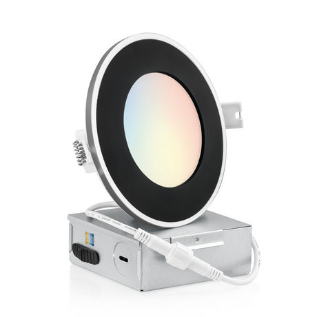 4 Inch Recessed LED Lighting, Slim, 5CCT Color Selectable, Wet Rated with EZ (4 port) Connector