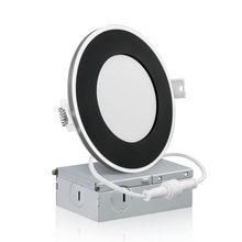 Load image into Gallery viewer, 4 Inch Recessed LED Lighting, Slim, Single CCT, Black-Silver Trim
