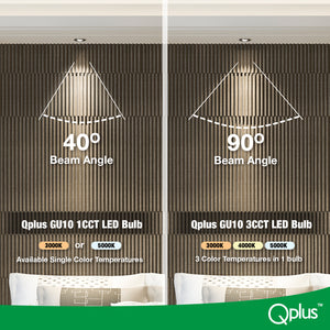 QPlus GU10 LED Track Light Bulb, 7W, 500LM, 1CCT(3000K/5000K), Beam Angle 40°, Dimmable, Energy Star Certified, UL Listed, 3 Year Warranty