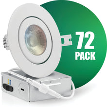 Charger l&#39;image dans la galerie, 4 Inch Recessed LED Lighting, Gimbal, 5CCT Color Selectable, Wet Rated, White Trim
