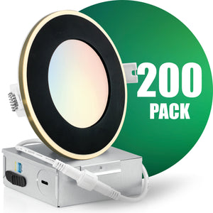 4 Inch Recessed LED Lighting, Slim, 4CCT Color Selectable from Wall Switch, Wet Rated