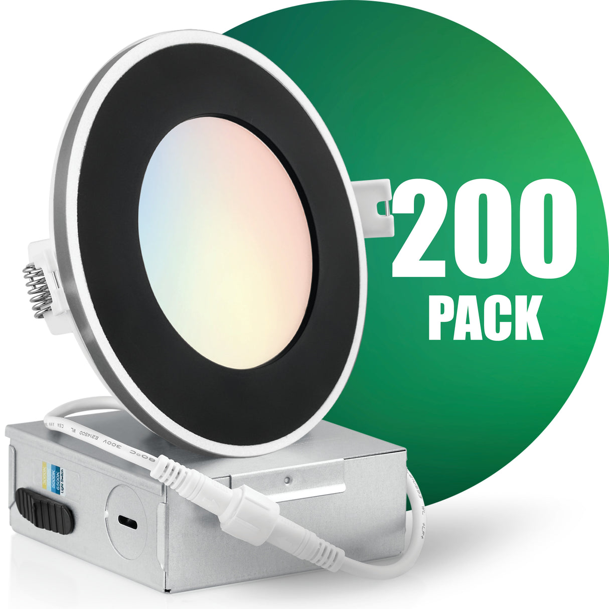 4 Inch Recessed LED Lighting, Slim, 4CCT Color Selectable from Wall Switch, Wet Rated