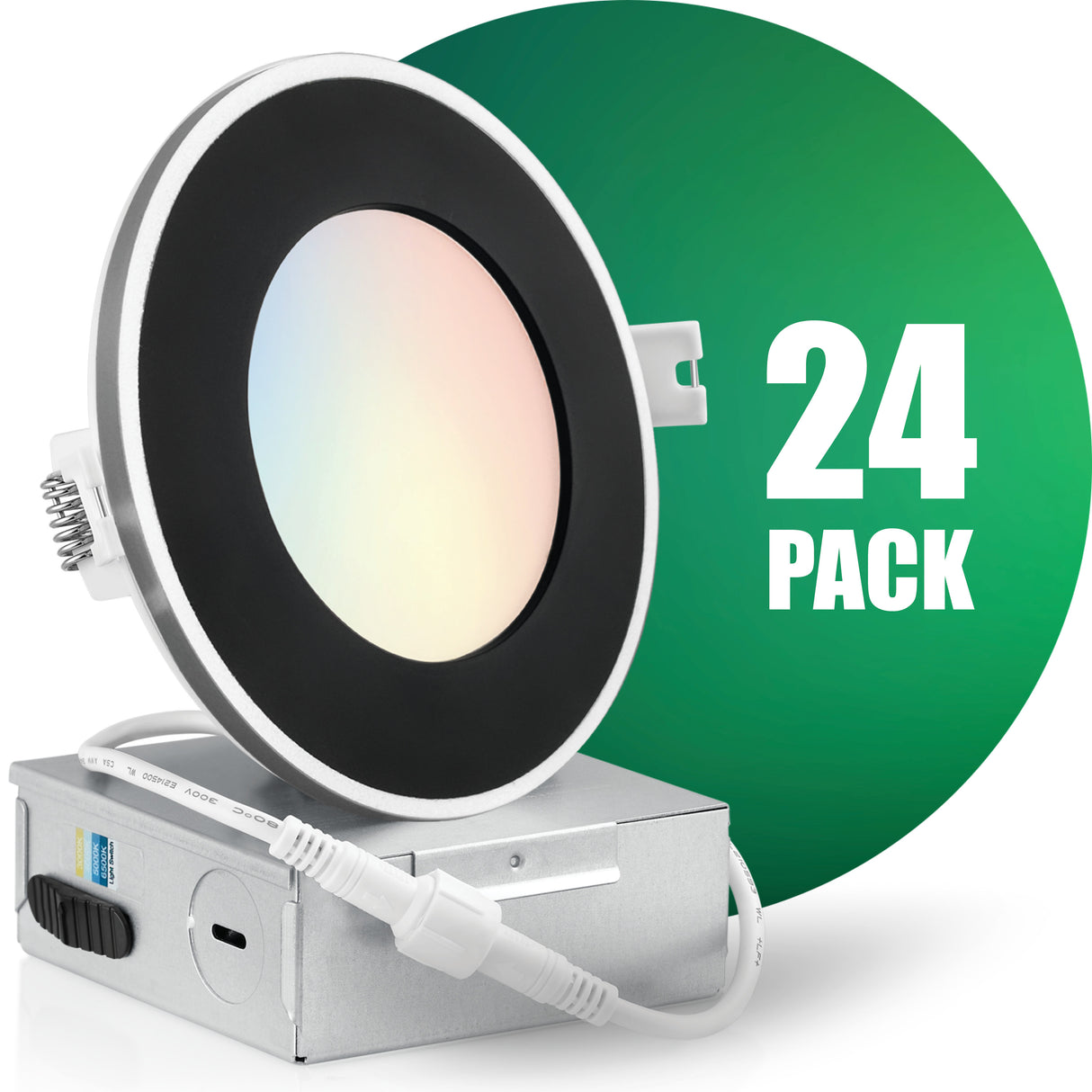 4 Inch Recessed LED Lighting, Slim, 4CCT Color Selectable from Wall Switch, Wet Rated