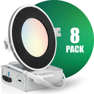 4 Inch Recessed LED Lighting, Slim, 4CCT Color Selectable from Wall Switch, Wet Rated