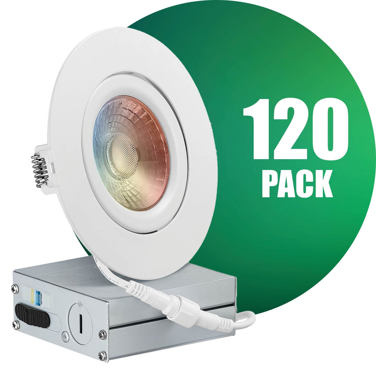 4 Inch Narrow Gap Recessed LED Lighting, Gimbal, 4CCT Color Selectable from Wall Switch, Wet Rated