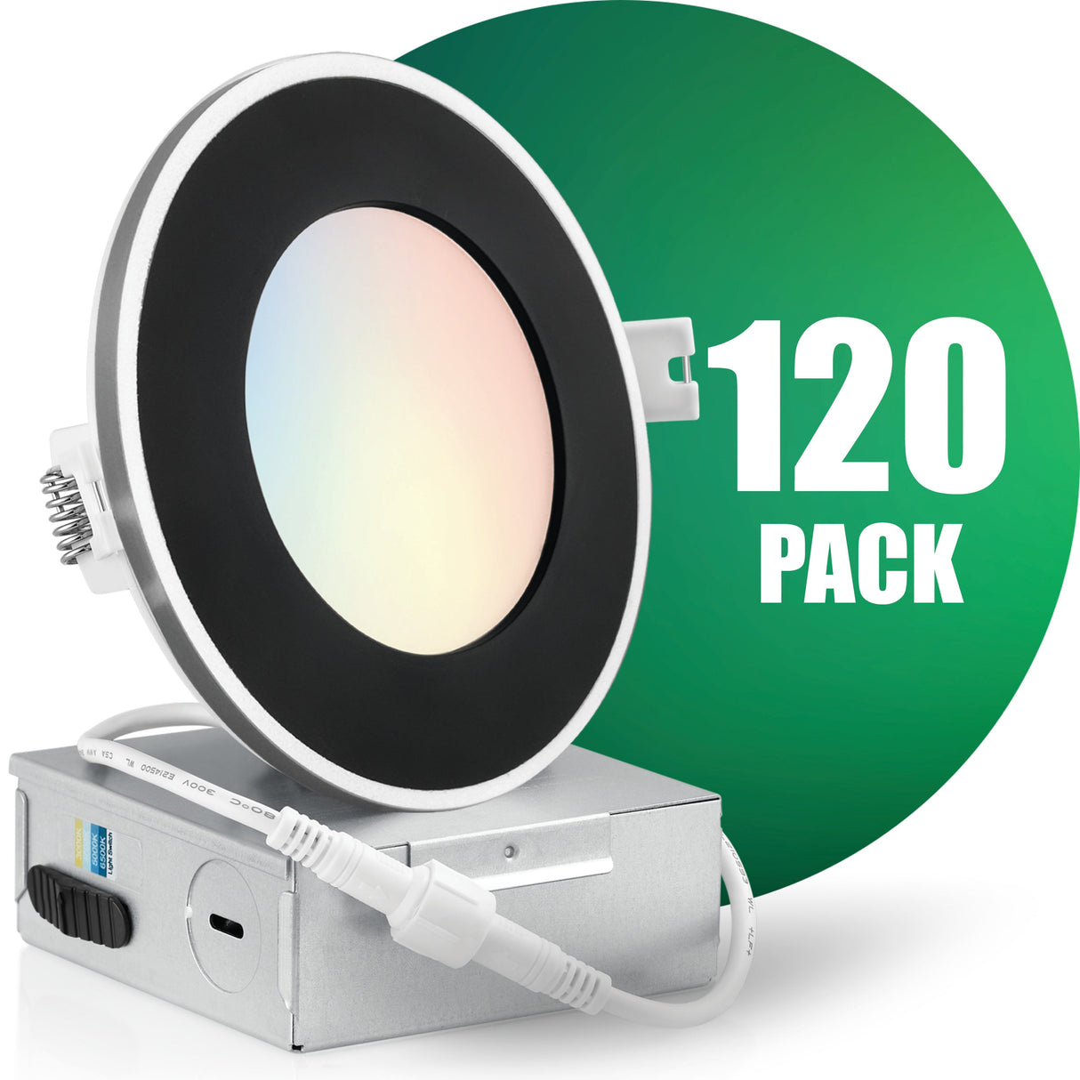 4 Inch Recessed LED Lighting, Slim, 4CCT Color Selectable from Wall Switch, Wet Rated