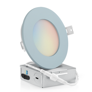 4 Inch Recessed LED Lighting, Slim, 4CCT Color Selectable from Wall Switch, Wet Rated