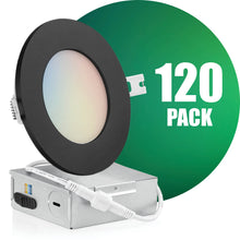 Charger l&#39;image dans la galerie, 4 Inch Recessed LED Lighting, Slim, 5CCT Color Selectable, Wet Rated with EZ (4 port) Connector
