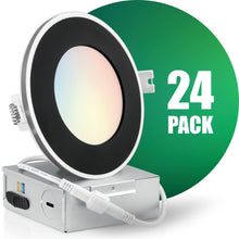 Charger l&#39;image dans la galerie, 4 Inch Recessed LED Lighting, Slim, 5CCT Color Selectable, Wet Rated with EZ (4 port) Connector
