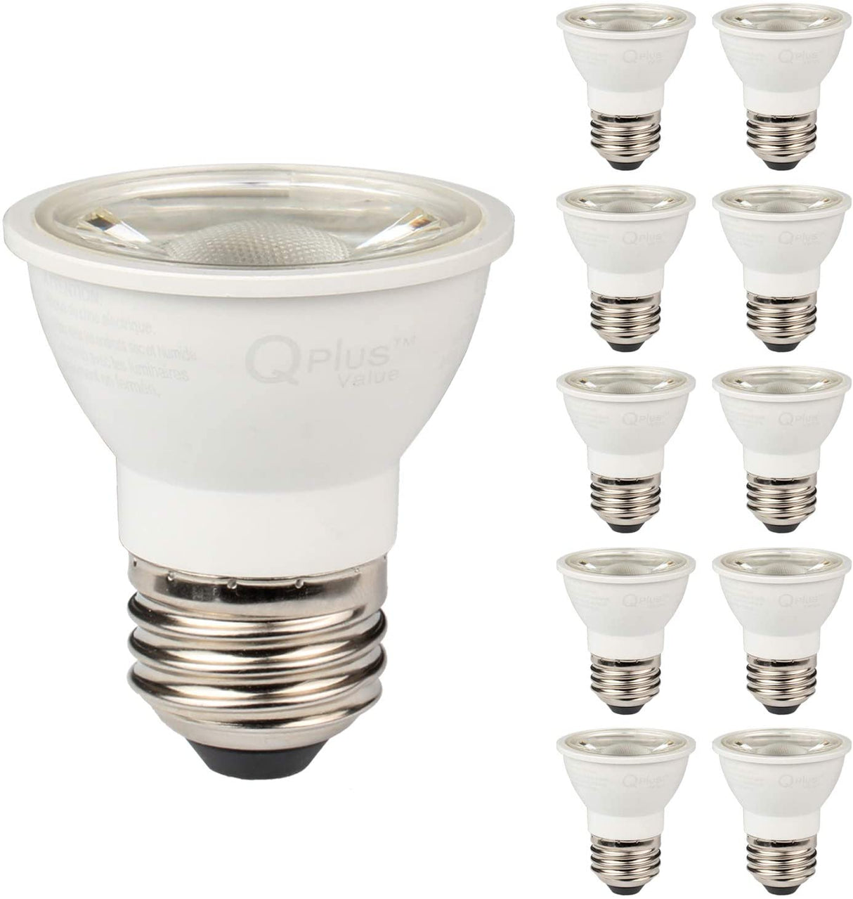 (10 PACK) QPlus PAR16 LED Light Bulbs SIM COB Short Neck Ceiling Bulbs