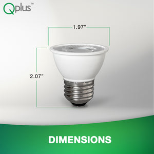 QPlus PAR16 LED Recessed Light Bulb, 7W, 500LM, 1CCT(2700K/3000K/4000K/5000K/6500K), Beam Angle 40°, Dimmable, E26 Medium Screw Base, Short Neck, Energy Star Certified, UL Listed, 3 Year Warranty