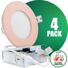Load image into Gallery viewer, QPlus 4&quot; LED Slim Panel Potlight 10W 750LM Dimmable Pink Trim
