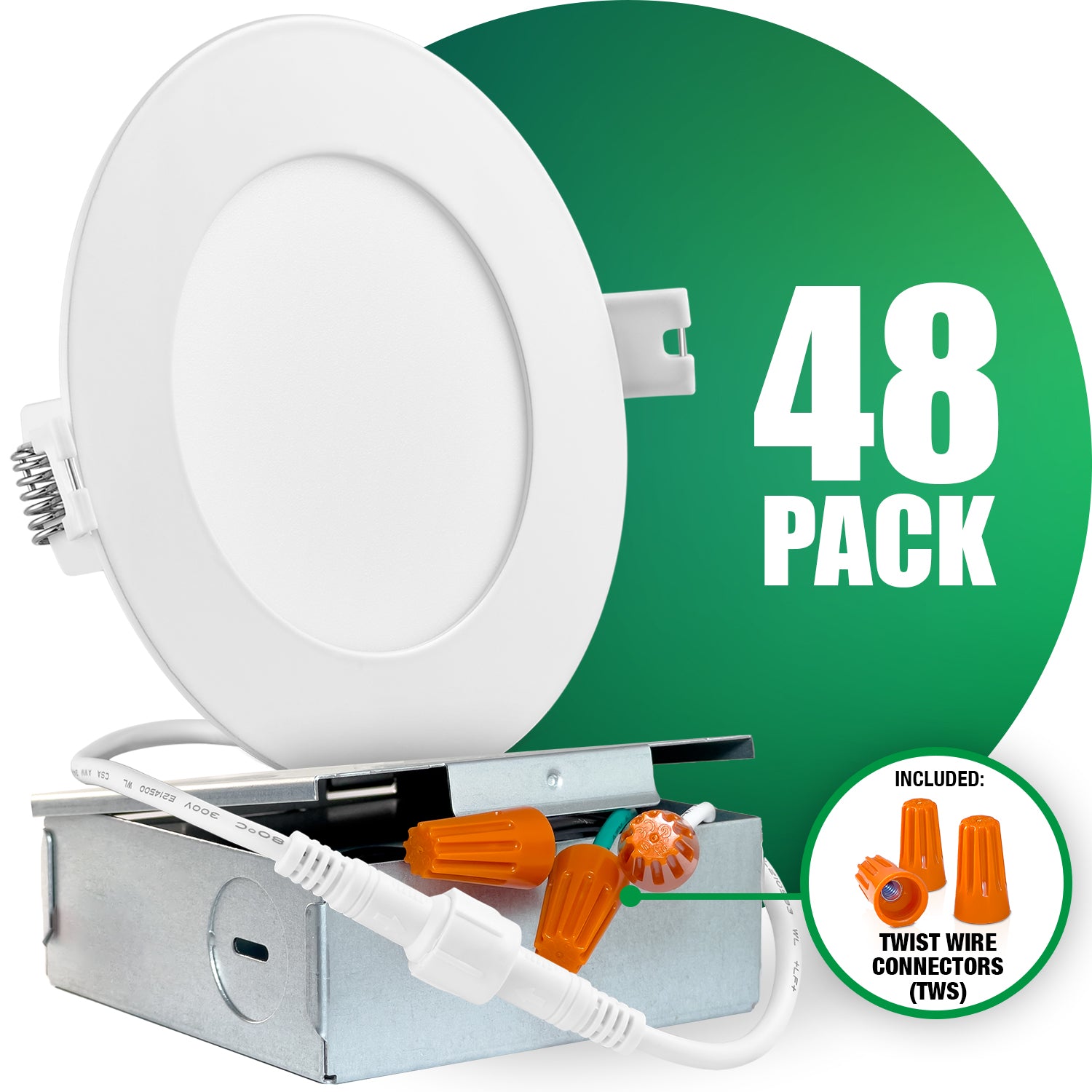 QPlus 4 Inch Slim Recessed LED Pot Lights For Dry & Wet Location white