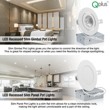 Load image into Gallery viewer, QPlus LED Recessed/Rotatable Gimbal Pot Light, 4 Inch, 10W, 750LM, Single CCT with The Metal Junction Box, Beam Angle 40°, Dimmable, Energy Star Certified, ETL Listed, IC-Rated,  Damp Location, 5 Year Warranty