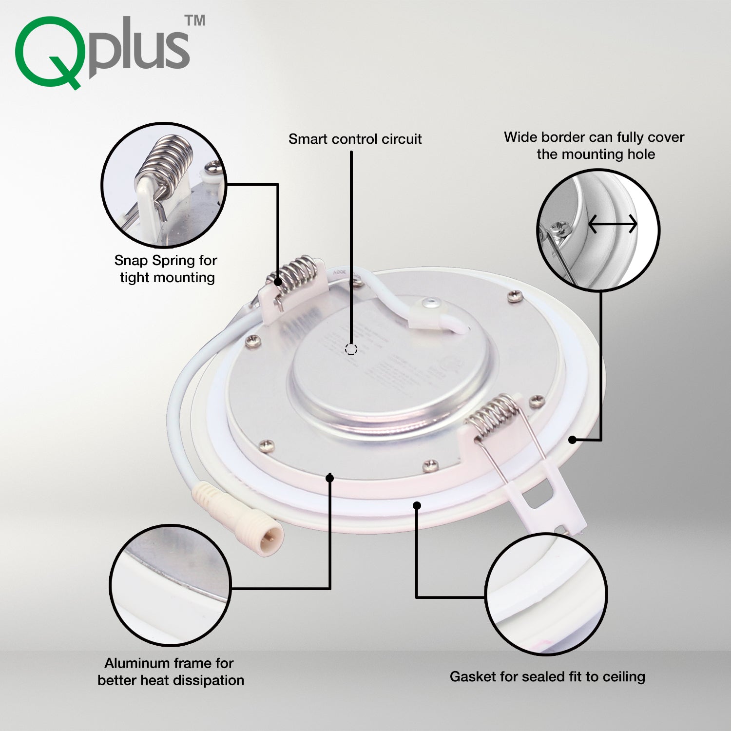 QPlus 4 Inch Smart Slim LED Pot Light (WiFi ) - RGB 16M Colors | Smart ...