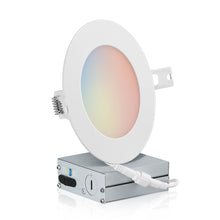 Charger l&#39;image dans la galerie, QPLUS 4 Inch Slim Panel  Recessed Adjustable Multi Color Temperature LED Pot Light (Changeable Color Temperature By The Wall Switch)