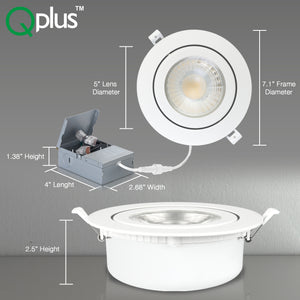 6 Inch Airtight Recessed LED Lighting, Gimbal, Single CCT