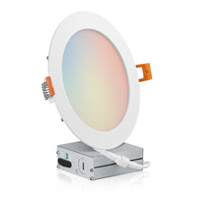 Load image into Gallery viewer, QPlus LED Recessed/Slim Airtight Pot Light, 6 Inch, 13W, 1050LM, 4CS(3000K/4000K/5000K/6500K/SWITCH), Beam Angle 140°, Dimmable, Energy Star Certified, ETL Listed, IC-Rated, Damp Location, 5 Year Warranty, White Trim