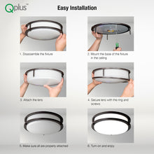 Load image into Gallery viewer, QPlus 15 Inch LED Architectural Flush Mount 25 Watts