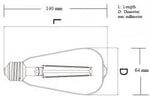 QPlus ST19 Filament LED Light Bulb E26, Dimmable, 7 Watts, Edison Style, 25000 Hours, Energy Star and cULus Listed, 3 Year Warranty