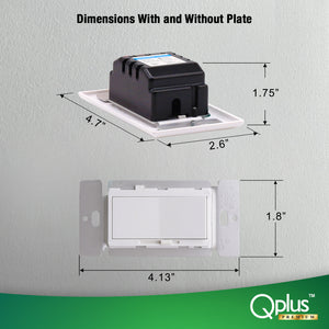 QPlus Premium 3Way 2nd Generation Dimmer Switch - cUL & FCC Certified (Digital Circuit)