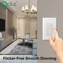 Load image into Gallery viewer, QPlus LED 3 Way Dimmer Switch with Wall Plate - cUL &amp; FCC Certified
