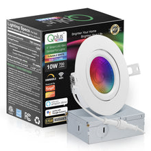 Charger l&#39;image dans la galerie, QPlus WiFi Smart LED Gimbal Pot Light - Réglage des couleurs RVB, 4 pouces, certifié Energy Star, garantie de 5 ans 