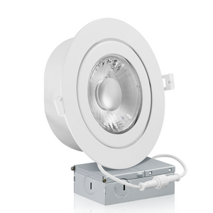 QPlus Lampe LED encastrable à cardan hermétique de 15,2 cm avec boîte de jonction en métal, 13 W, 1050 lm, CCT unique, intensité variable, certifié Energy Star, répertorié ETL, classé IC, emplacement humide, garantie de 5 ans