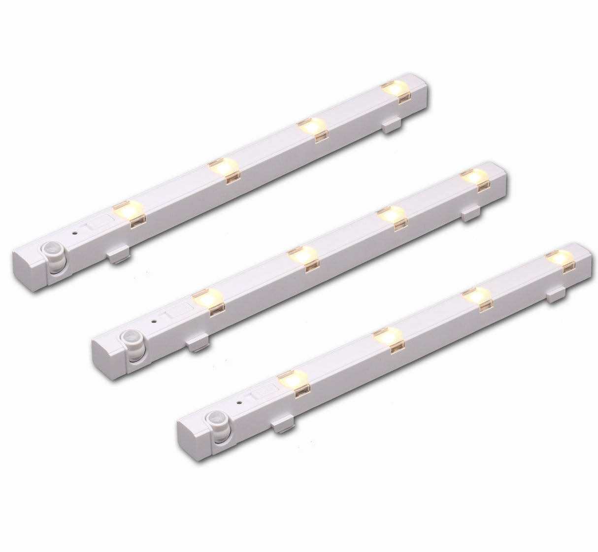 QPlus Lot de 3 bâtons lumineux LED avec détecteur de mouvement sous armoire/placard (3 000 K et 4 000 K)