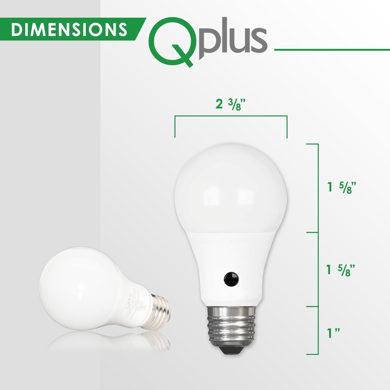 QPlus A19 LED Photocell Light Bulb | A19 Light Bulb | E26 Base