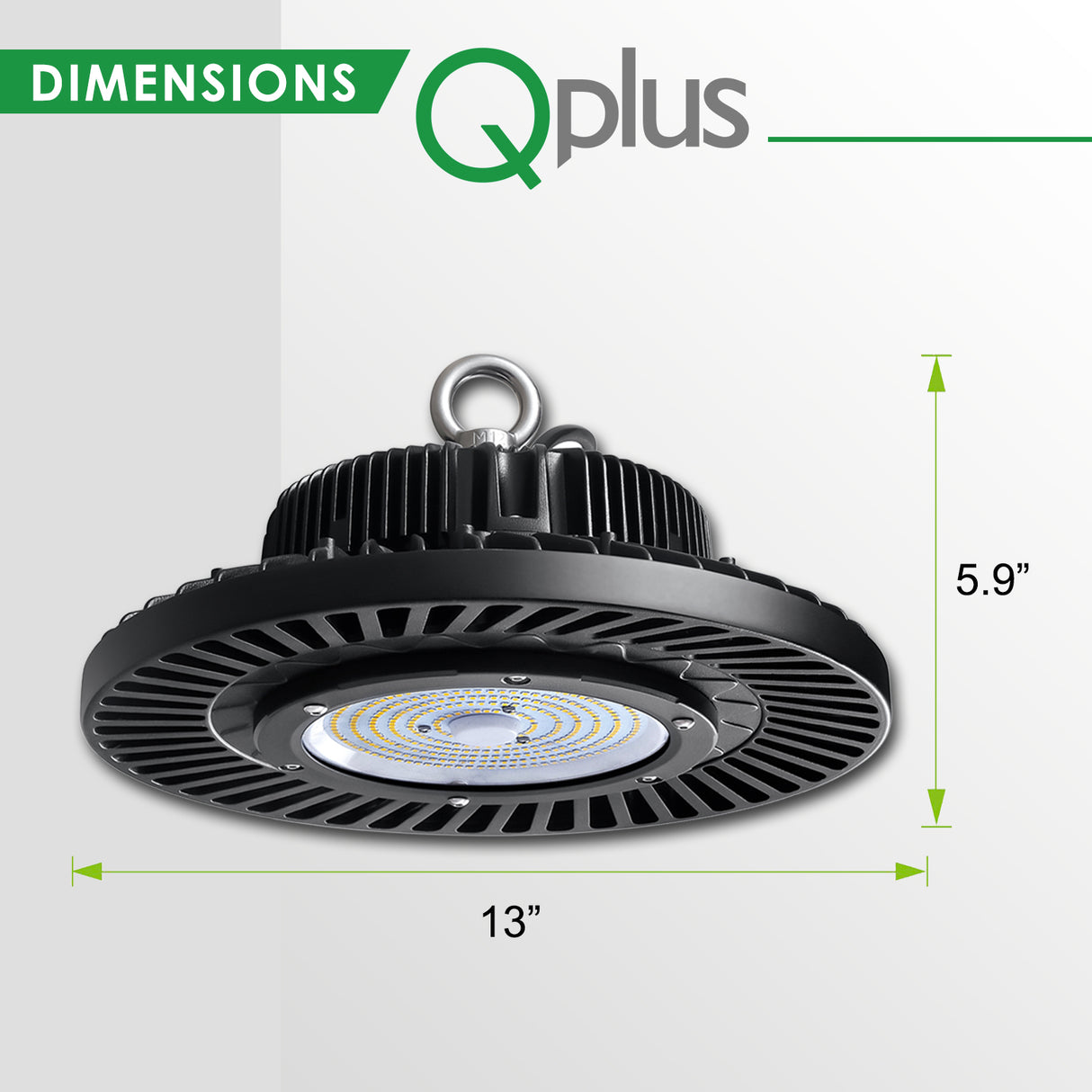 QPlus High Bay LED Light UFO 5000K 100W, 150W & 200 Watts - 100/277 Volts