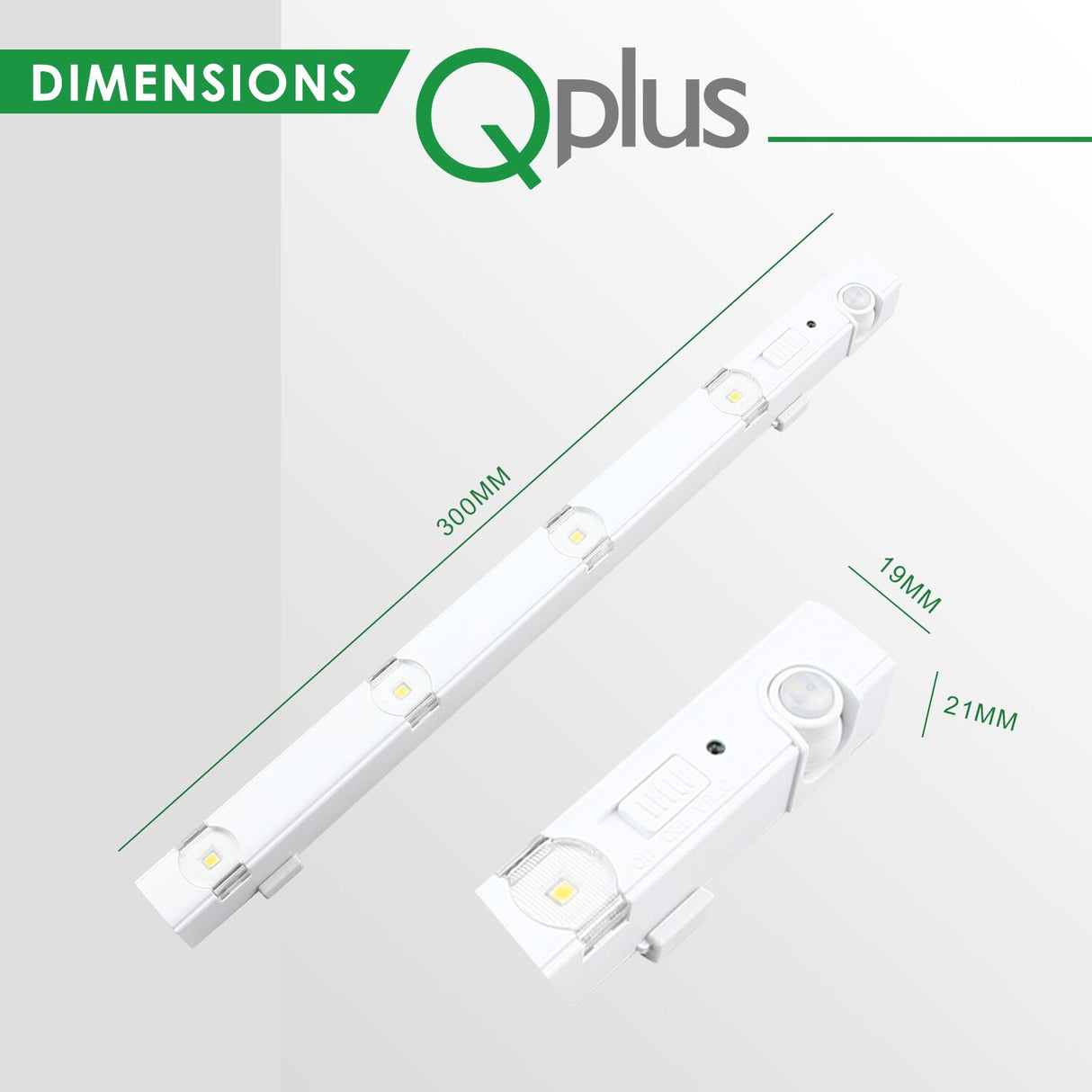 QPlus Lot de 3 bâtons lumineux LED avec détecteur de mouvement sous armoire/placard (3 000 K et 4 000 K)