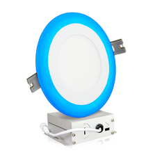 Charger l&#39;image dans la galerie, QPlus LED Recessed/Slim Airtight Pot Light, 4 Inch, 10W, 750LM, 3CCT(3000K/4000K/5000K/Blue) with The Metal Junction Box, Beam Angle 140°, Dimmable, Energy Star Certified, ETL Listed, IC-Rated, Damp Location, 5 Year Warranty, White Trim