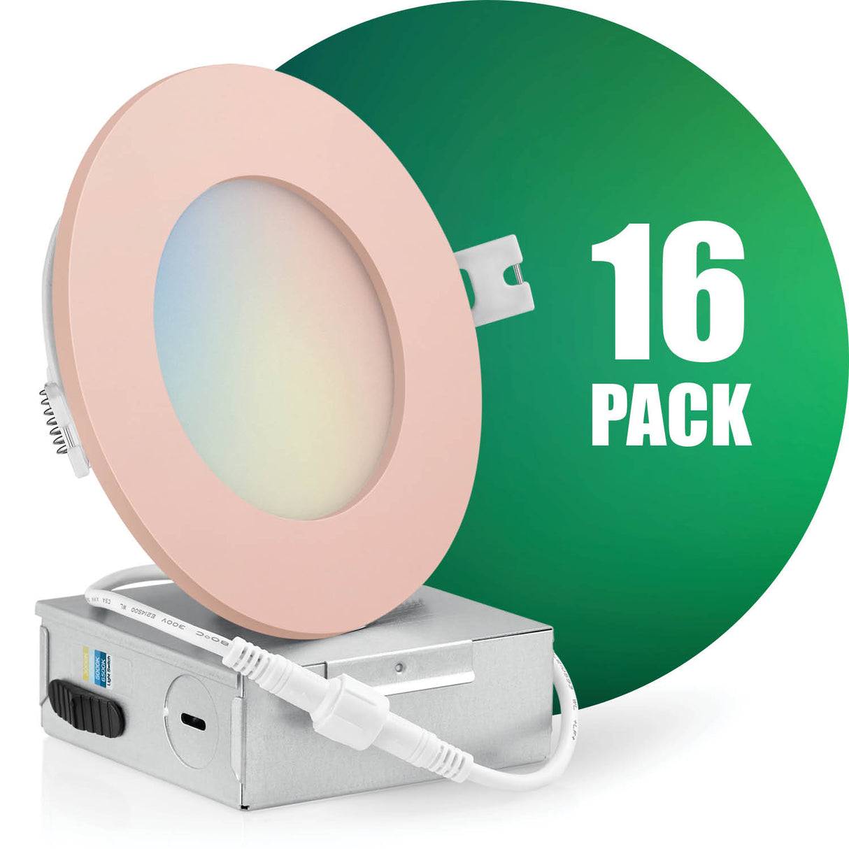 4 Inch Recessed LED Lighting, Slim, 4CCT Color Selectable from Wall Switch, Wet Rated