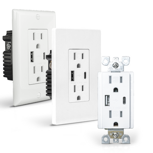 QPlus 15 Amp Type-C & A Wall Receptacle Outlet, Tamper Resistant 1875W - UL Listed