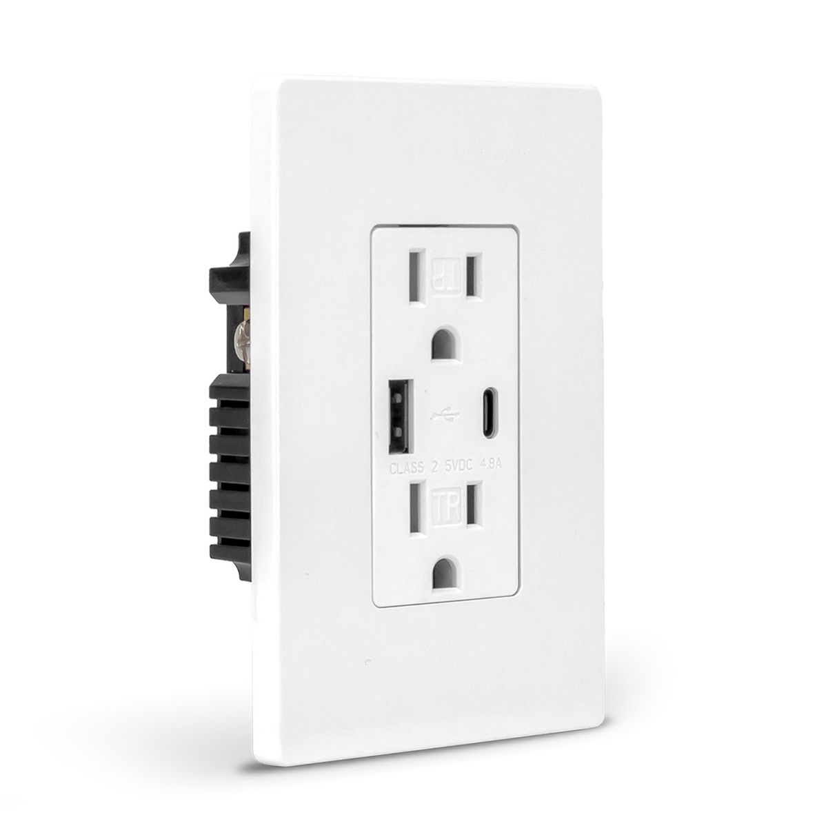 QPlus 15 Amp Type-C & A Wall Receptacle Outlet, Tamper Resistant 1875W - UL Listed