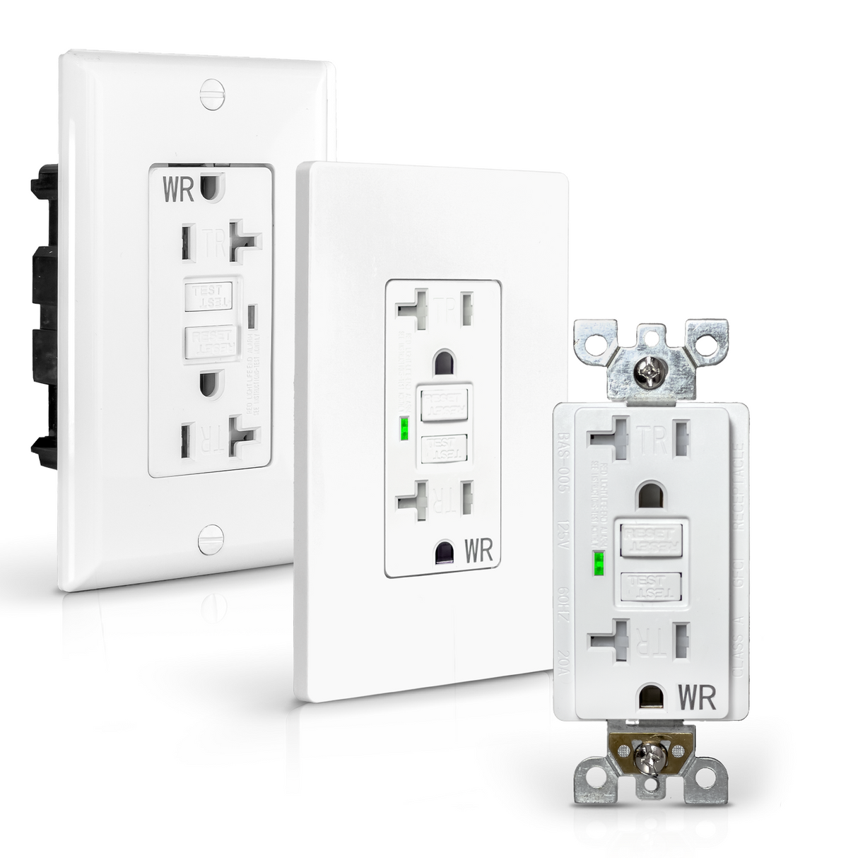 QPlus 20Amp Tamper & Water Resistant GFCI Receptacle Outlet with LED Indicator 2500W - UL Listed