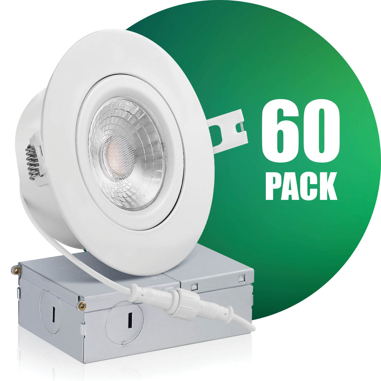 QPlus Lampe LED encastrable à cardan hermétique de 10,2 cm avec boîte de jonction en métal, espace étroit, 10 W, 750 lm, CCT unique, intensité variable, certifié Energy Star, répertorié ETL, classé IC, emplacement humide, garantie de 5 ans