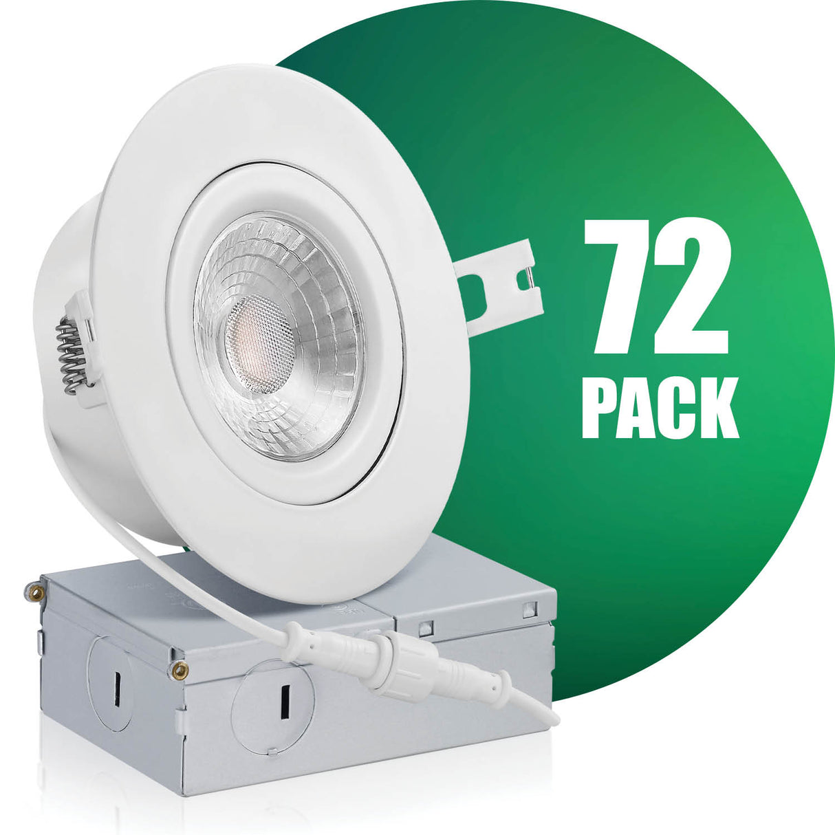 QPlus Lampe LED encastrable à cardan hermétique de 10,2 cm avec boîte de jonction en métal, espace étroit, 10 W, 750 lm, CCT unique, intensité variable, certifié Energy Star, répertorié ETL, classé IC, emplacement humide, garantie de 5 ans