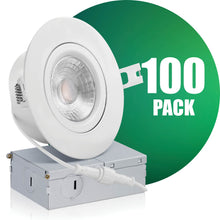 Load image into Gallery viewer, QPlus LED Recessed/Rotatable Airtight Gimbal Pot Light, Narrow Gap, 4 Inch, 10W, 750LM, Single CCT with The Metal Junction Box, Beam Angle 40°, Dimmable, Energy Star Certified, ETL Listed, IC-Rated, Damp Location, 5 Year Warranty